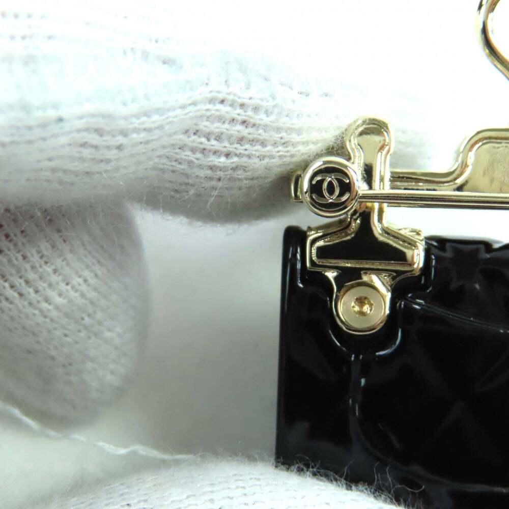 CHANEL Authentic Black Pearl Logo Brooch - Picture 7 of 8